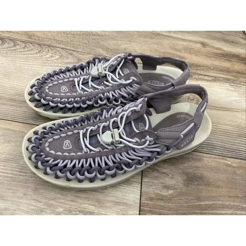 Woman's Keen Uneek Paracord Double Cord Hiking Sandals Water Shoes Sz 9.5 Purple